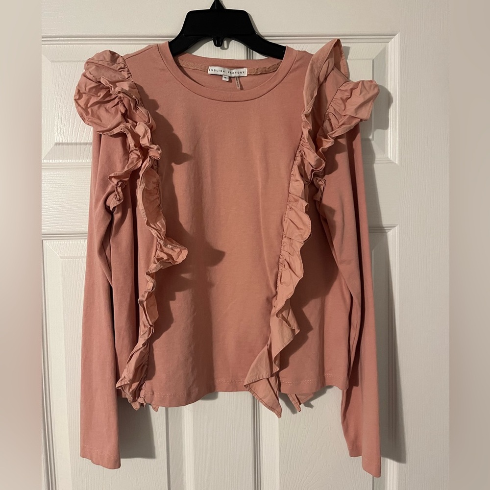 English Factory Long sleeve Ruffle Top